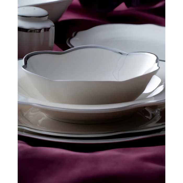 Acar Aveline Silver Porzellan-Tafelservice für 12 Personen