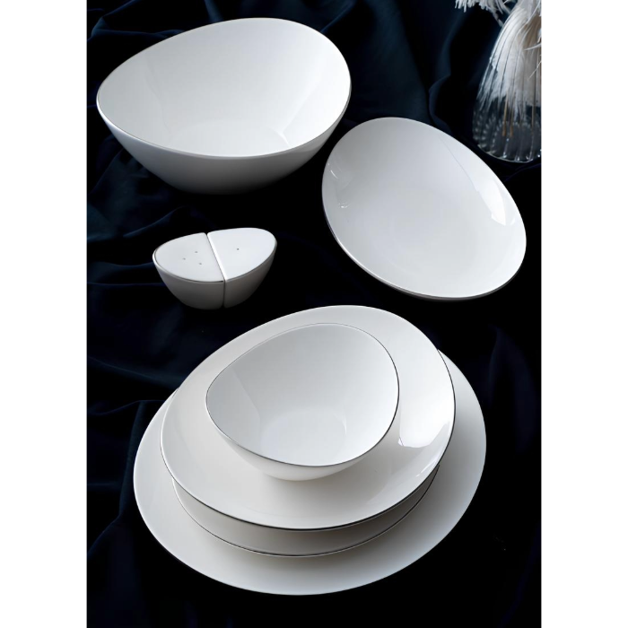 Acar Brinia Silver Porzellan-Tafelservice für 6 Personen