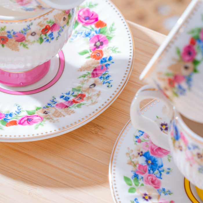 Acar Flora Mokkatassenset für 6 Personen