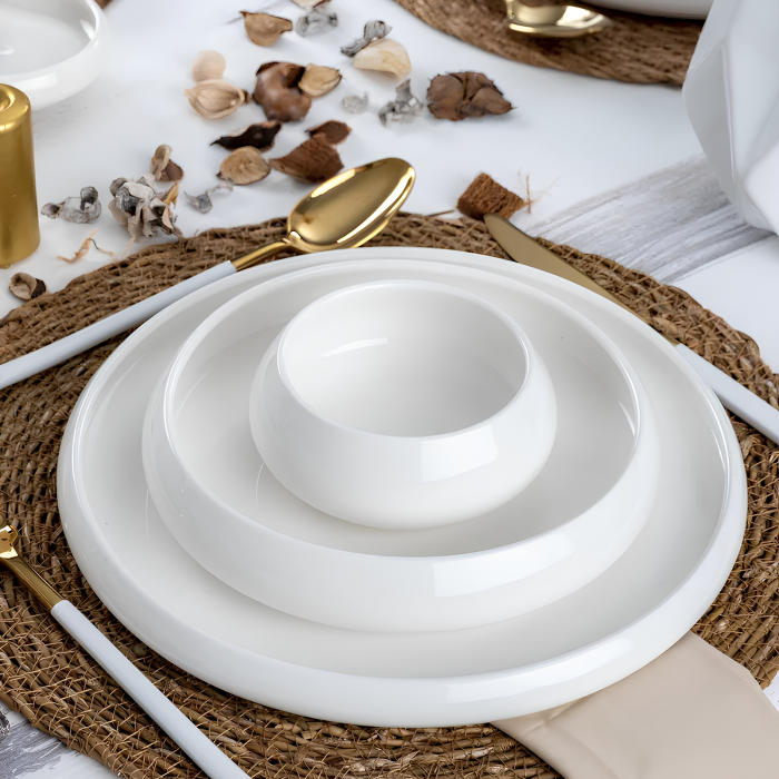Acar Bianco Perla Full Moon 6 Kişilik Porselen Yemek Takımı
