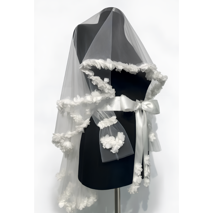 Gelin Duvak – Braut Schleier mit Blumenrand