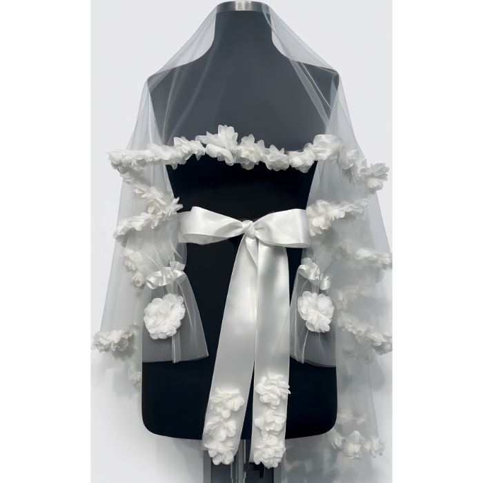 Gelin Duvak – Braut Schleier mit Blumenrand