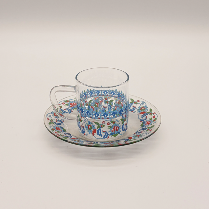 Çini Glas Mokkatassenset - Çini Desen Türk Kahve Fincan Seti