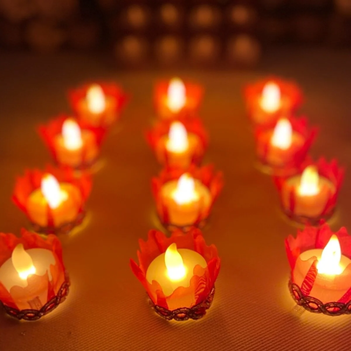 LED'lı Kına Mumu – Henna LED-Kerzen, Rot