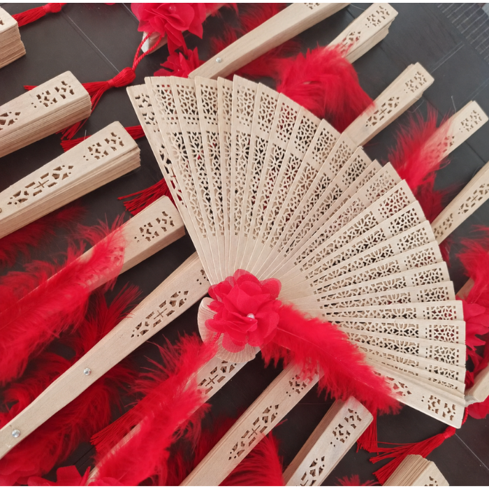 Sandelholz Fächer Gastgeschenk für Henna & Hochzeit – Kına ve Düğün Yelpazesi