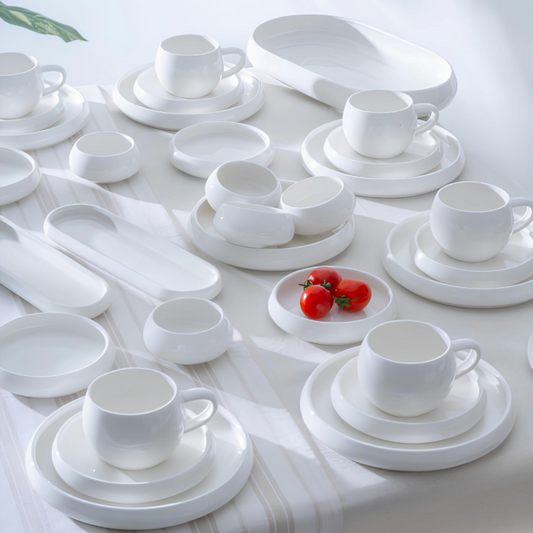 Acar Bianco Perla Full Moon Porzellan Frühstücksset für 6 Personen