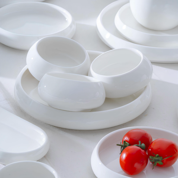 Acar Bianco Perla Full Moon Porzellan Frühstücksset für 6 Personen
