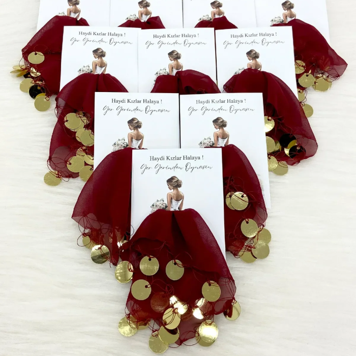 Kartlı Hediyelik Halay Mendili - Gastgeschenk Halay-Tuch mit Karte