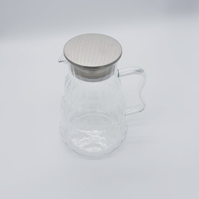 Wave Glaskaraffe mit Metalldeckel