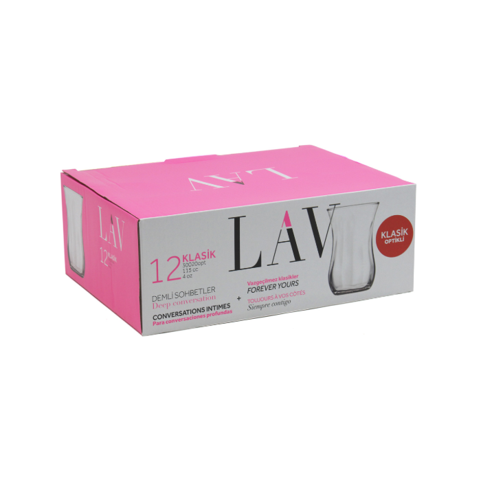 LAV Klasik Optikli Çay Bardağı, 12 tane