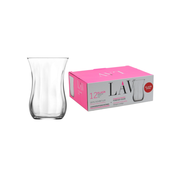 LAV Klasik Optikli Çay Bardağı, 12 tane