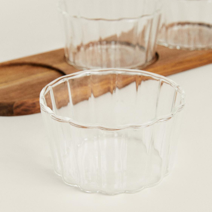 Almina Luana Akazienholzplatte mit Glasbehälter