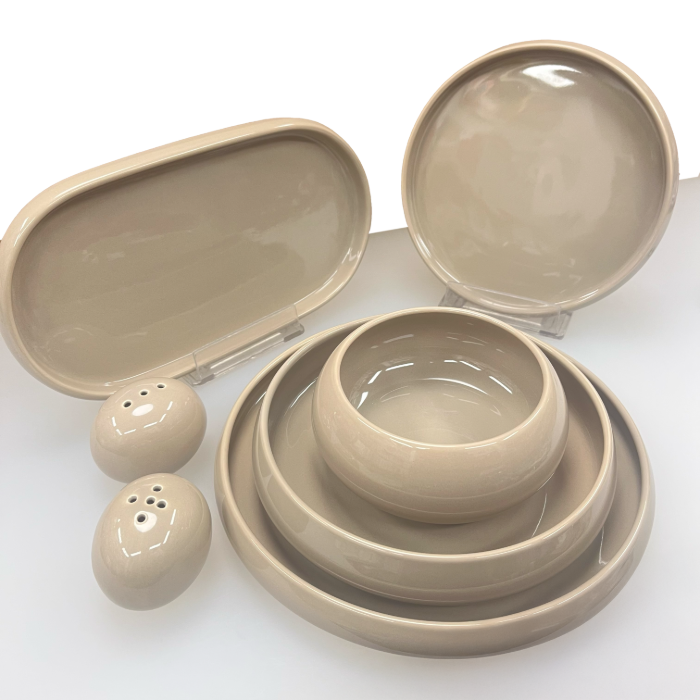 Mulex Moon Grey Porzellan-Tafelservice für 6 Personen