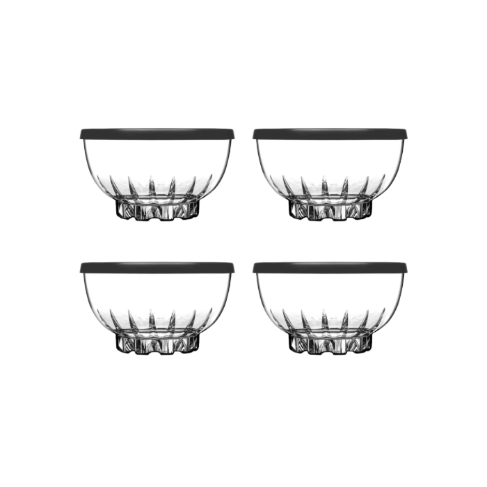 Pasabahce Mousse Snackschale mit Deckel, 4 Stück