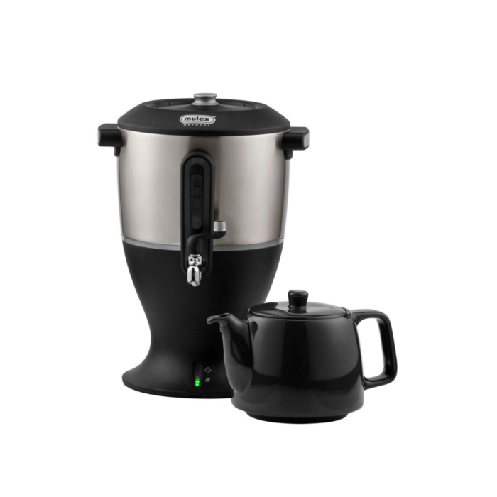 Mulex MX020 Samowar mit Porzellanteekanne, Schwarz
