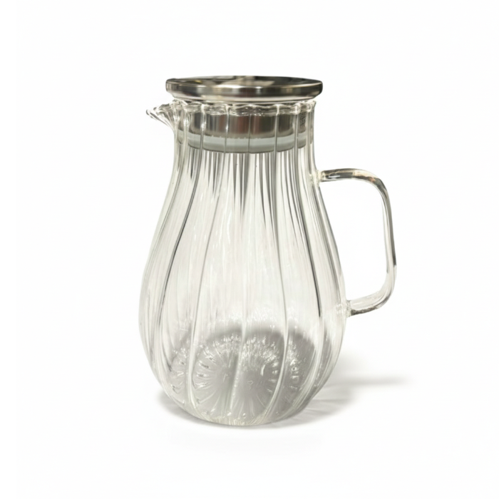 Almina Twist Glaskaraffe mit Metalldeckel