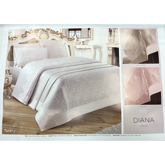 Ipekçe Diana Pike Takımı – Tagesdecken Set Cappuccino