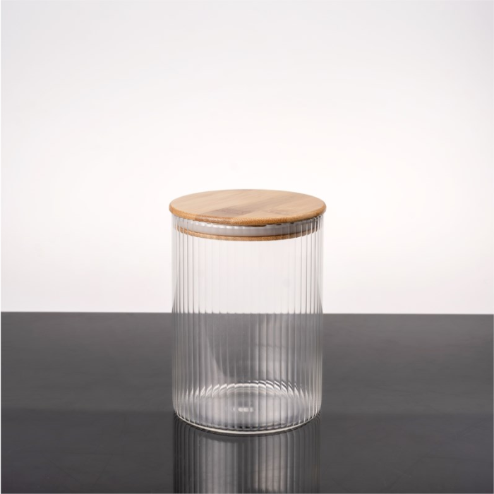 Stripe Vorratsgläser Akaziendeckel