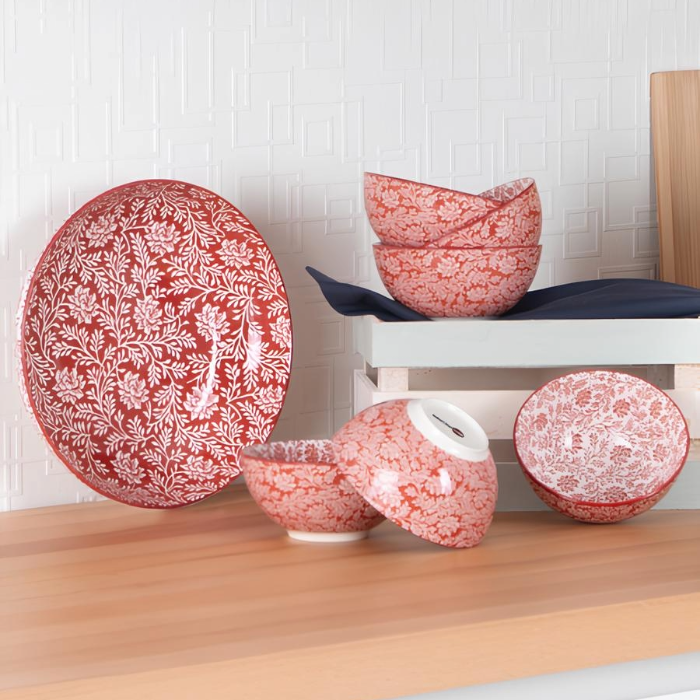 Acar Tiffany 7-teiliges Schalenset, Rot