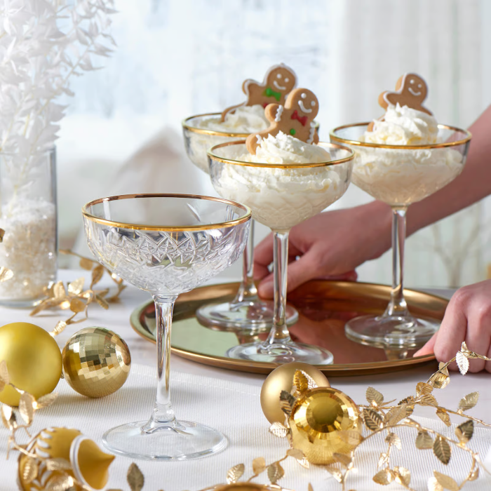 Pasabahce Timeless Golden Touch Sektgläser/Champagnergläser