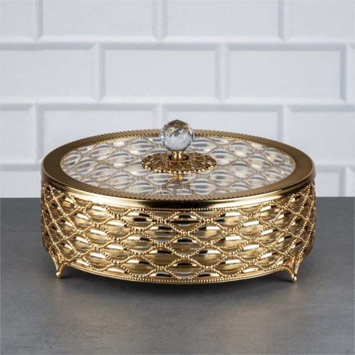 Schale mit Deckel und Spiegelglas