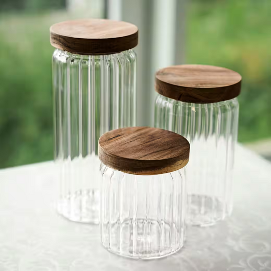 Almina Luana Vorratsglas mit Holzdeckel, Groß