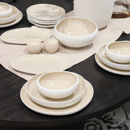 Acar Barles Beige Porzellan-Tafelservice für 6 Personen