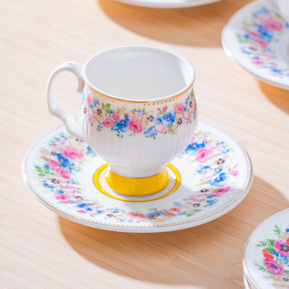 Acar Flora Mokkatassenset für 6 Personen