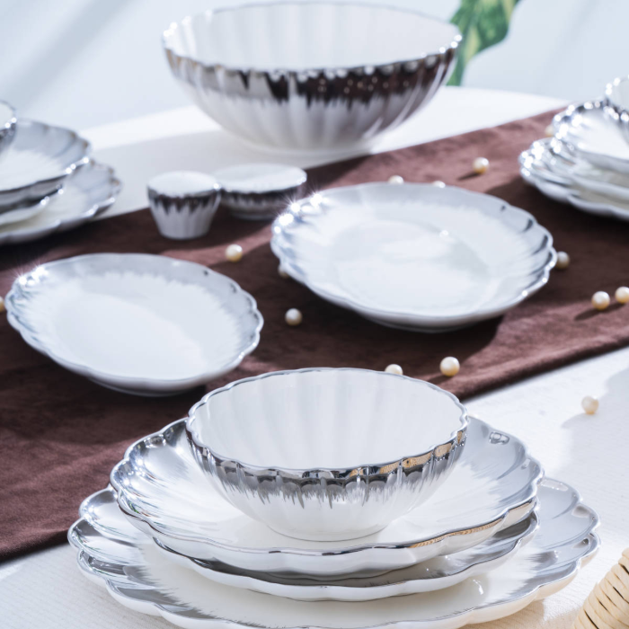 Acar Marlene Silber Porzellan-Tafelservice für 6 Personen