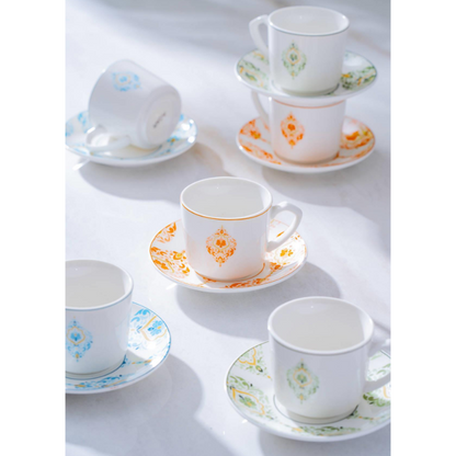 Acar Milo Mokkatassenset für 6 Personen