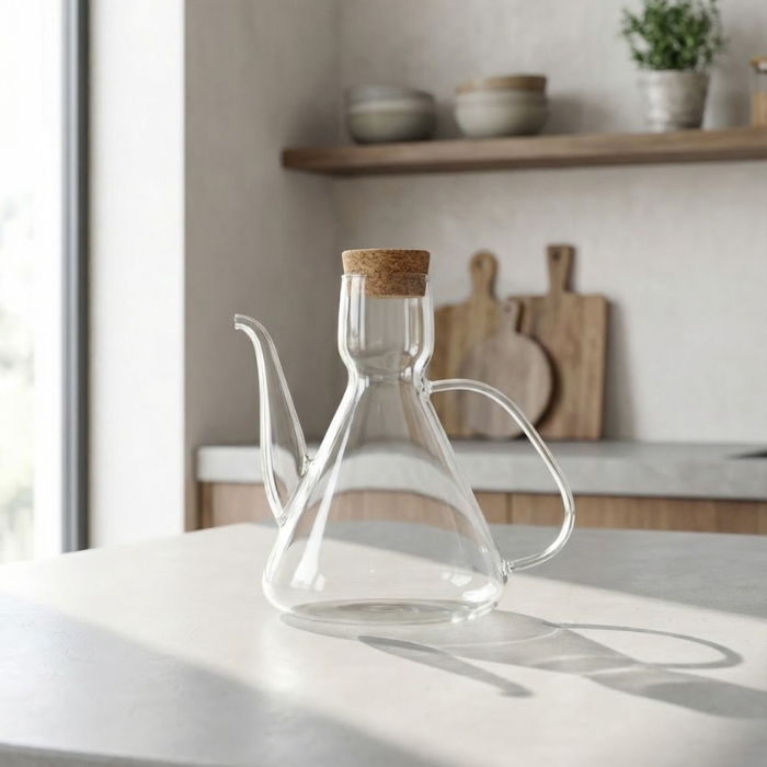 Acar Arlina Akasya Kapaklı Cam Yağdanlık, 1000 ml