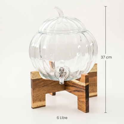 Acar Bal Kabak Akasya Ahşap Cam Sebil, 6 l