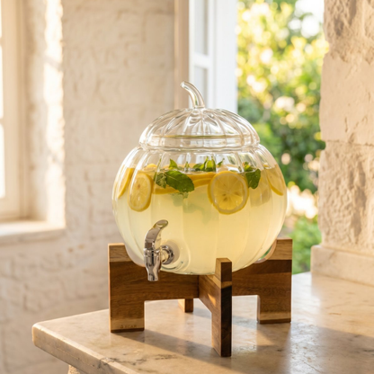 Acar Bal Kabak Akasya Ahşap Cam Sebil, 6 l