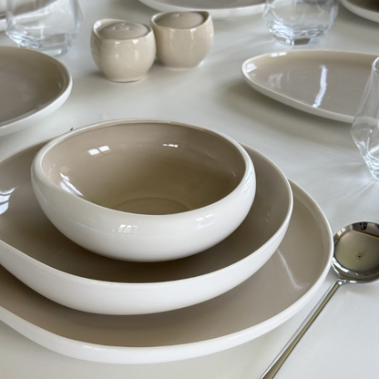 Acar Barles Beige Porzellan-Tafelservice für 6 Personen