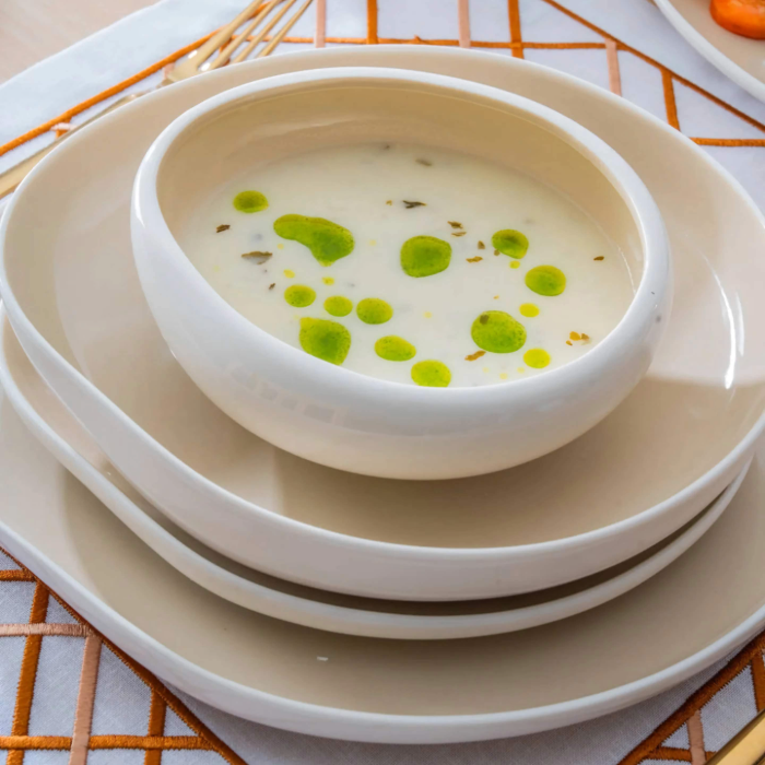 VORBESTELLUNG: Acar Barles Beige Porzellan-Tafelservice für 6 Personen