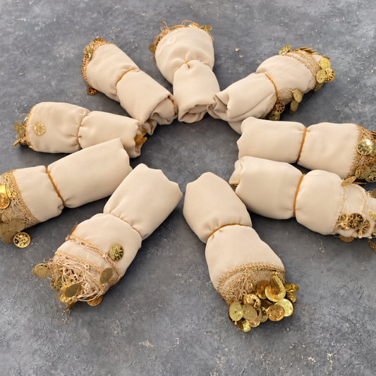 Sade Halay Mendil, Beige –  Schlichte Halay Taschentücher mit Pailletten, klein
