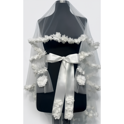 Gelin Duvak – Braut Schleier mit Blumenrand