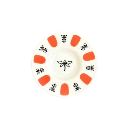 Porzellan Rote Untersetzer - Kahveci Çay Tabağı, 6 Stück