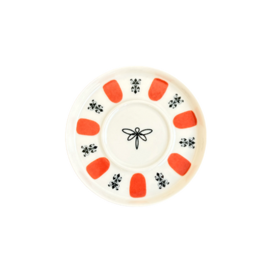 Porzellan Rote Untersetzer - Kahveci Çay Tabağı, 6 Stück