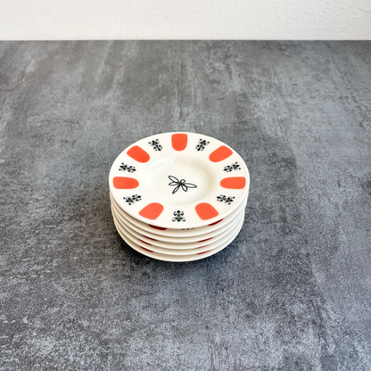 Porzellan Rote Untersetzer - Kahveci Çay Tabağı, 6 Stück