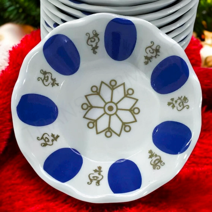 Melamin Blaue Untersetzer - Kahveci Çay Tabağı, 6 Stück