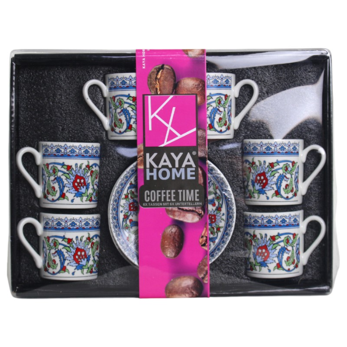 Kaya Home Çini Mokkatassenset - Kaya Home Çini Desen Türk Kahve Fincan Seti