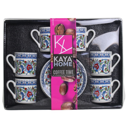 Kaya Home Çini Mokkatassenset - Kaya Home Çini Desen Türk Kahve Fincan Seti