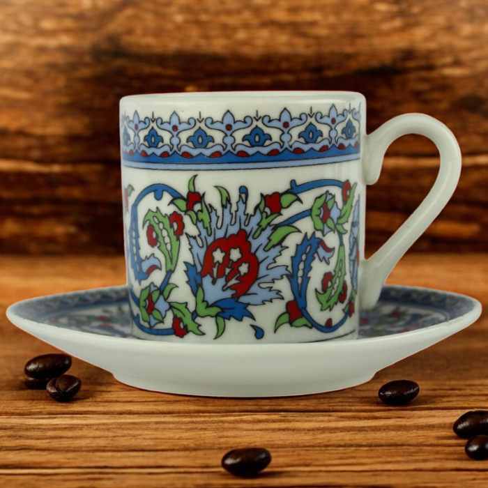 Kaya Home Çini Mokkatassenset - Kaya Home Çini Desen Türk Kahve Fincan Seti