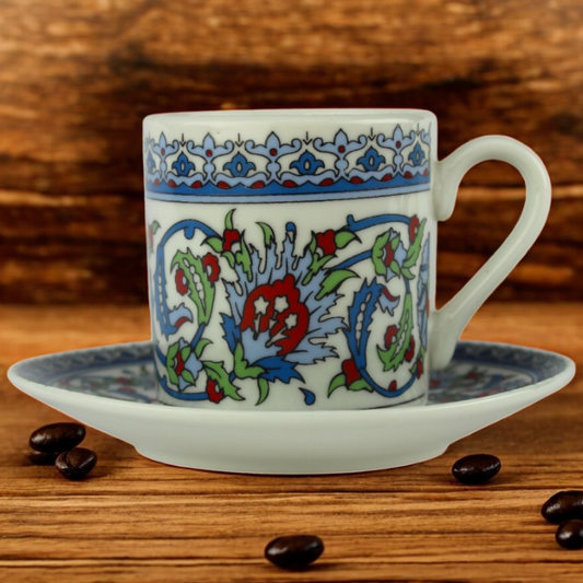 Kaya Home Çini Mokkatassenset - Kaya Home Çini Desen Türk Kahve Fincan Seti