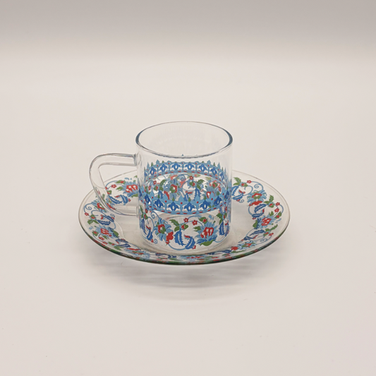Çini Glas Mokkatassenset - Çini Desen Türk Kahve Fincan Seti