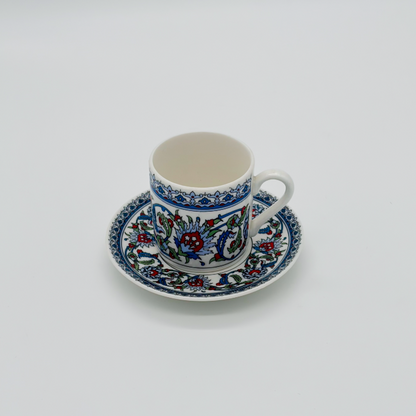 Çini Mokkatassenset - Çini Desen Türk Kahve Fincan Seti