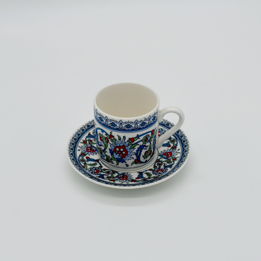 Çini Mokkatassenset - Çini Desen Türk Kahve Fincan Seti