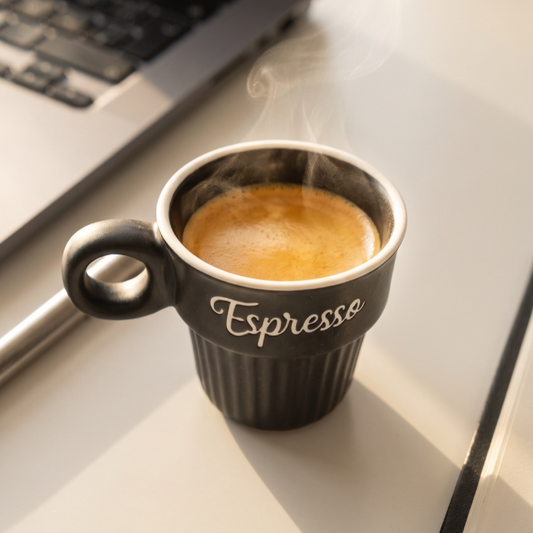 Acar Cozy Porselen Espresso Bardağı Siyah, 70ml