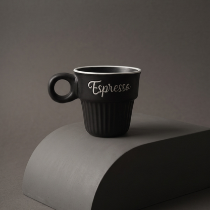 Acar Cozy Espressotasse aus Porzellan Schwarz, 70ml